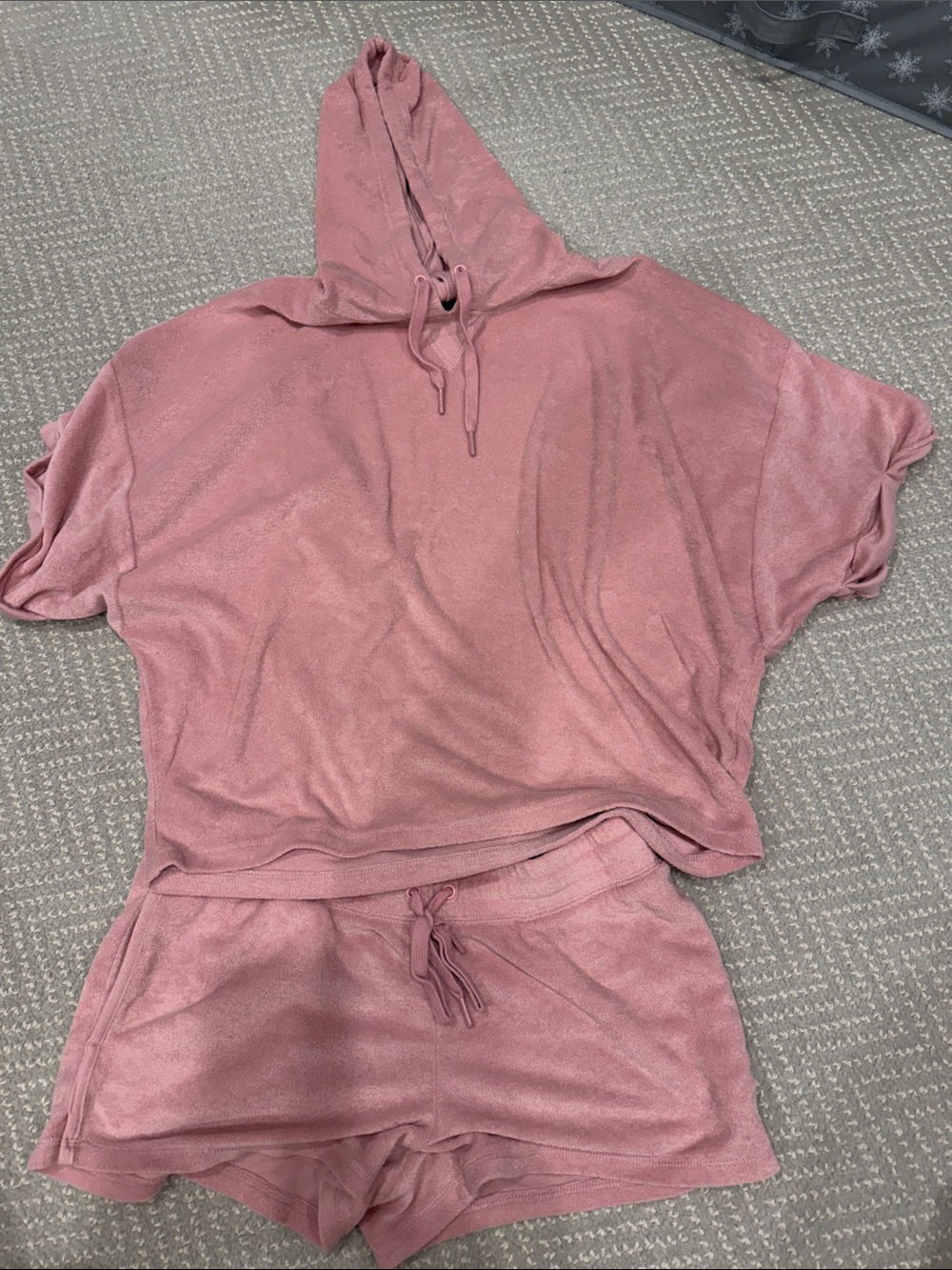 PJ Salvage Cozy Hooded Short Set - Rose